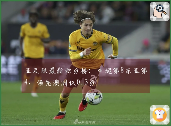 亚足联最新积分榜：中超第8东亚第4，领先澳洲仅0.3分